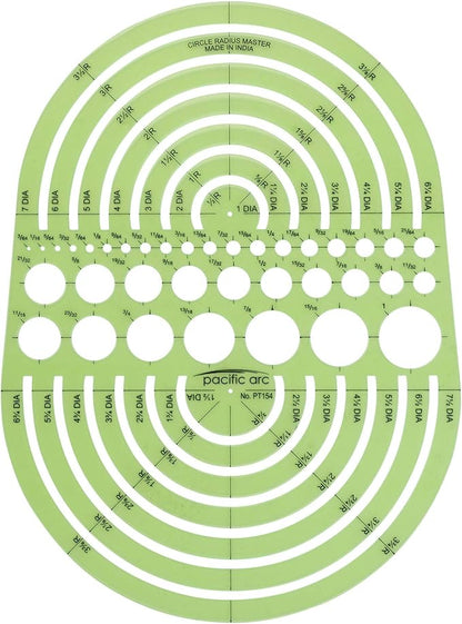 Pacific Arc Circles Radius Master Template Guide, from 1/2 Inch to 3 3/4 Inch by PacificArc