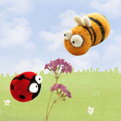 Woolbuddy Needle Felting Kit for Beginners Adults, Bee and Ladybug Animal Craft - Image 4