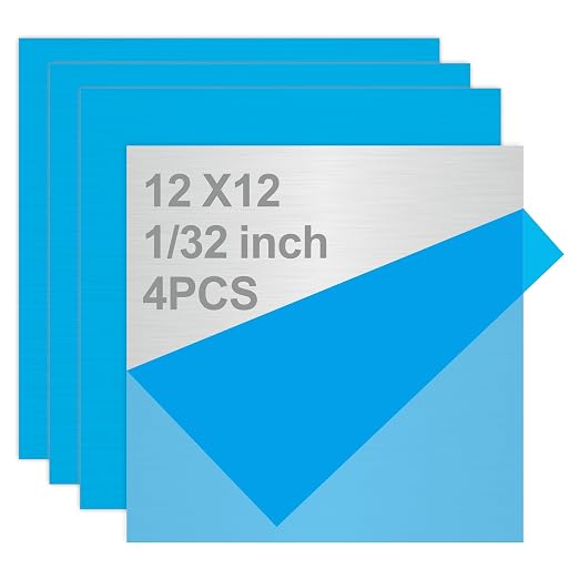 4PCS 12"x12"x1/32 Stainless Steel Metal Plates by Tellyouwin