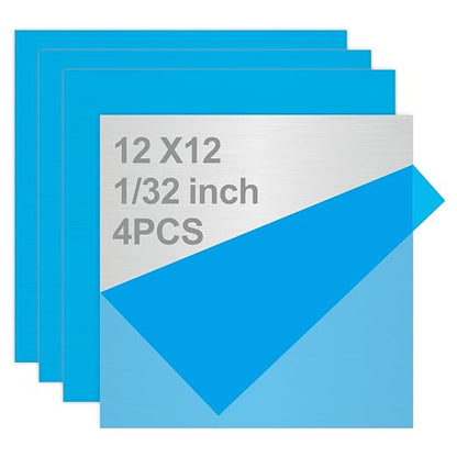 4PCS 12"x12"x1/32 Stainless Steel Metal Plates by Tellyouwin