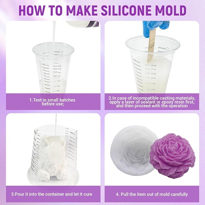 Silicone Mold Making Kit, 34oz Platinum Silicone Rubber 15A Liquid Silicone - Image 4