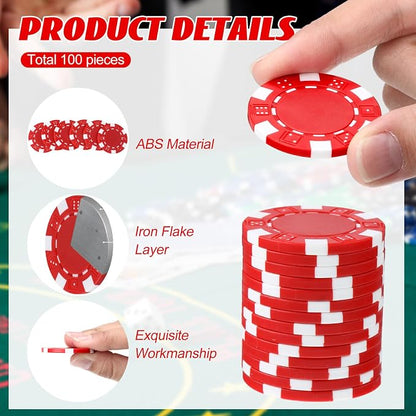 100 Pcs 11.5 Gram Poker Chips ABS Monte Carlo, 40 mm Bingo Chips Tokens Markers - Image 3