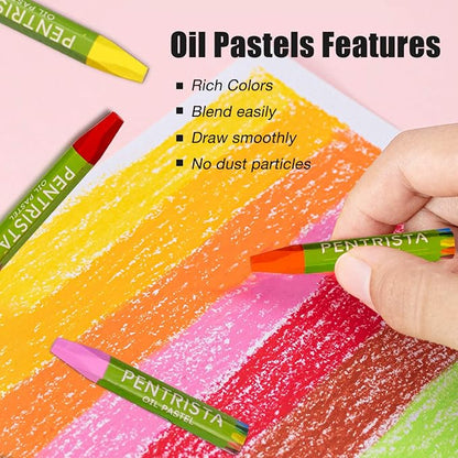 Oil Pastels Set of 48 Assorted Colors, Non-Toxic Soft Oil Pastel Crayons - Image 4