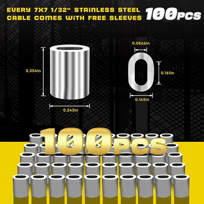 316 Stainless Steel Cable, 400FT 1/32IN Wire Rope 7 * 7 Strand - Image 6