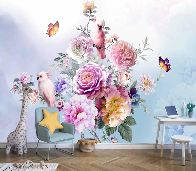 Wall Murals Full of Romantic Leaves and Flower Wallpaper - Image 7