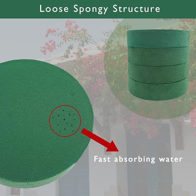 Prashent 4 Pcs Round Floral Foam Blocks - Image 2