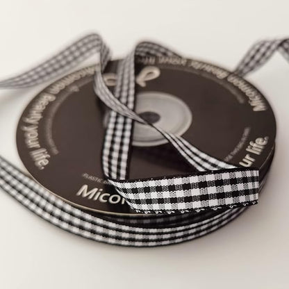 Buffalo Check Ribbon Black and White Gingham Ribbon 25 Yards - Image 5