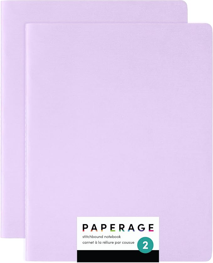 PAPERAGE Soft Cover Blank Journal Notebook, 2 Pack, 100 Pages, Large 7.5 inches by PAPERAGE