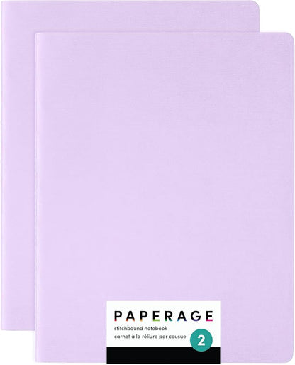 PAPERAGE Soft Cover Blank Journal Notebook, 2 Pack, 100 Pages, Large 7.5 inches by PAPERAGE