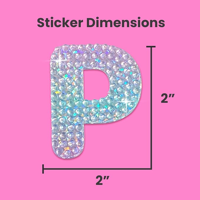 StickerBeans® Rhinestone Alphabet Letter Sticker P - Image 4