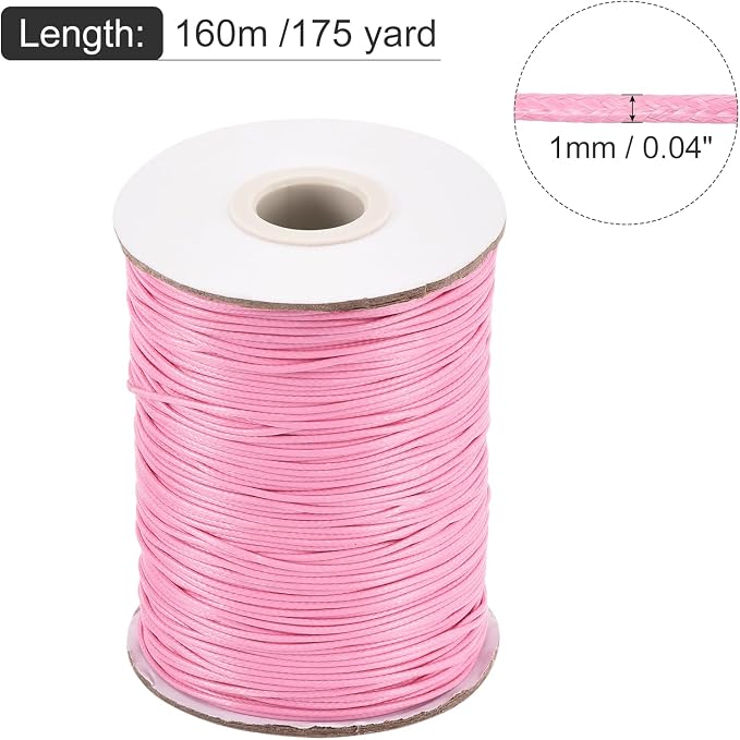 MECCANIXITY Waxed Cord 1mm Waxed Polyester Cord 175 Yard Wax String - Image 2