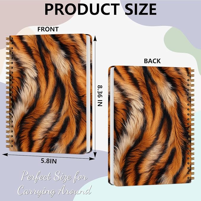 2 PCs Tiger Journaling Notebooks Tiger Print Spiral Notebook Animal Print - Image 2
