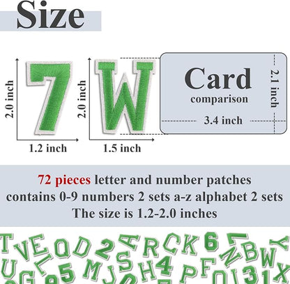Letter and Number Iron On Patches, A-Z Alphabet and Numbers 0-9 Embroidery - Image 2