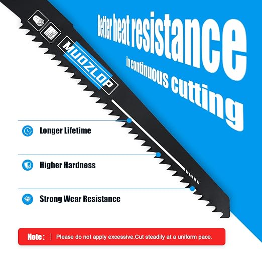 25 Park 12 inch Reciprocating Saw Blades Set, 5 TPI High Carbon Saw Blades - Image 3
