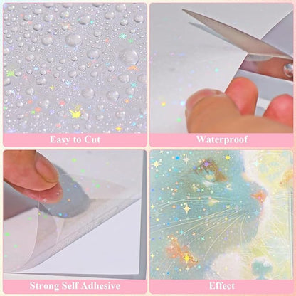 STARVAST 90 Sheets Holographic Sticker Paper, Transparent Holographic Vinyl - Image 6