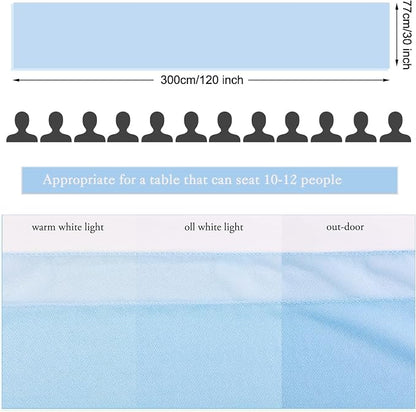 2 Packs 30 x 120 Inches Baby Blue Chiffon Table Runner 10ft Boho Gauze Table - Image 5