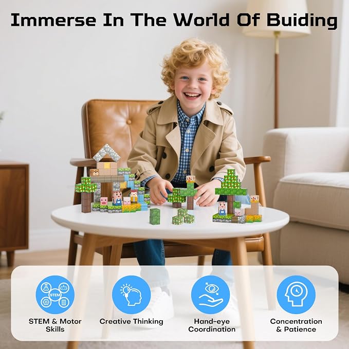 Magnetic Blocks, Magnet Cubes for Kids, STEM Sensory Toys for Toddlers Boys - Image 5