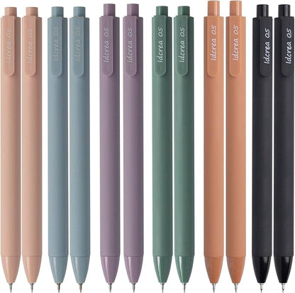 ldcrea Gel Pens 0.5 Fine Tip, Silky Grip, 12 Pack by IDCREAOFFICESUPPLY