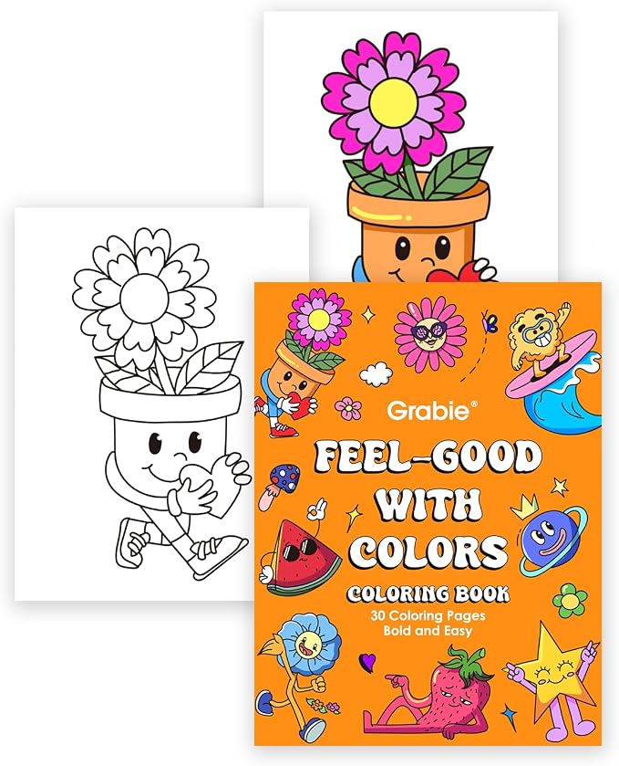 Grabie Easy Coloring Book for Adults Relaxation, Simple Mindful Coloring Pages - Image 3