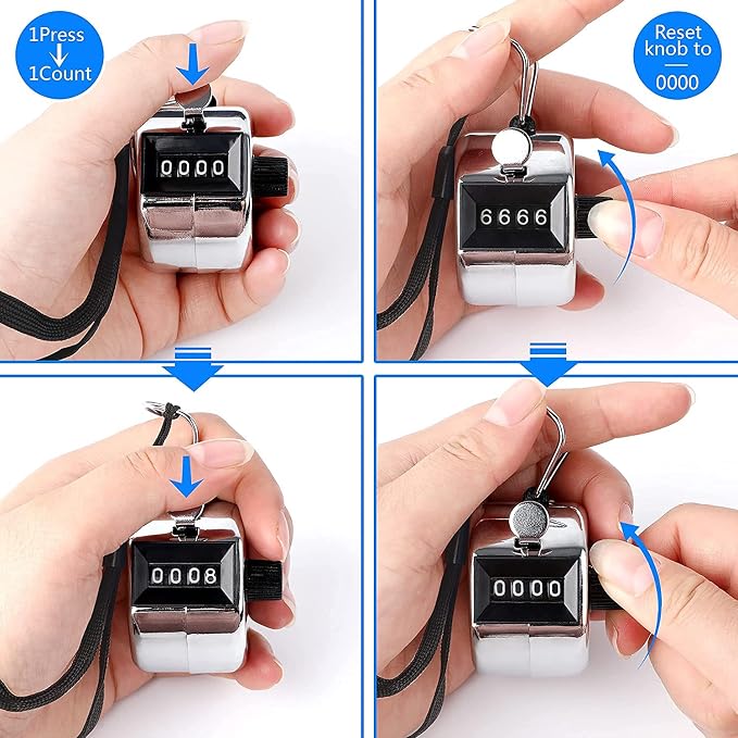 FEBSNOW Handheld Tally Counter Clicker 4 Digital Number Click Counter - Image 4