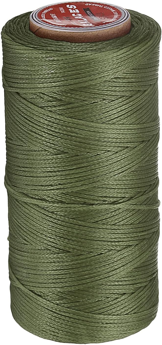 uxcell Flat Leather Sewing Waxed Thread, 140m / 153 Yards Polyester Wax String by uxcell