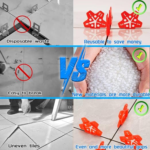 Tile Spacers 300pcs Reusable Multi Size Horseshoe U Shape Plastic Shims - Image 6