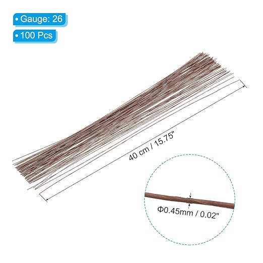 PATIKIL 26 Gauge 16" Floral Stem Wire - Image 2