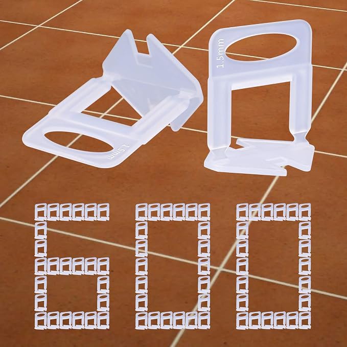 600 PCS Tile Leveling System Clips 1/16'' 600-Piece Tiles Leveler Spacers Tool by Tanzfrosch