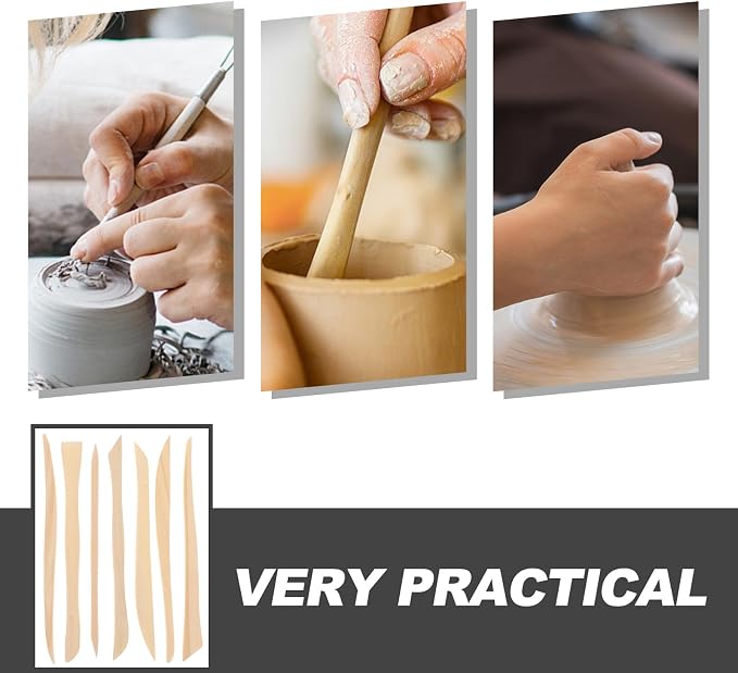 VILLCASE 30pcs Wooden Clay Carving Modeling Tools Kit, Double-Ended Clay - Image 9