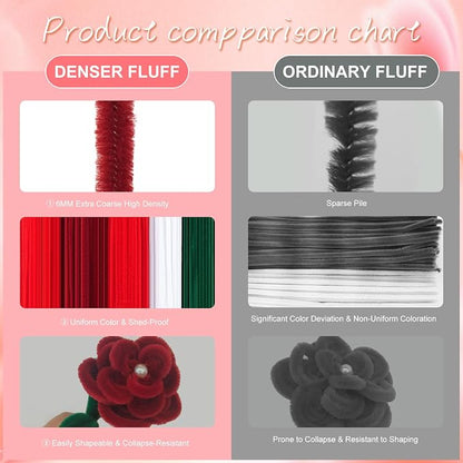 400 Pcs Red Pipe Cleaners for Crafts, 4 Colors Soft Chenille Stems Bulk - Image 5