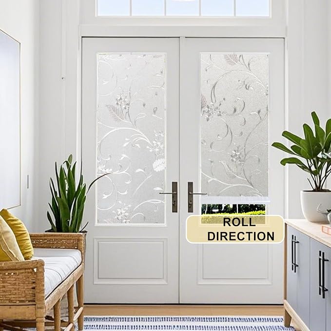 Window Privacy Film Decorative for Front Door, Bathroom Static Cling Stained - Image 6