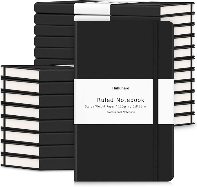 Huhuhero Lined Journal Notebook, 20 Pack Hardcover College Ruled Notebooks by Huhuhero
