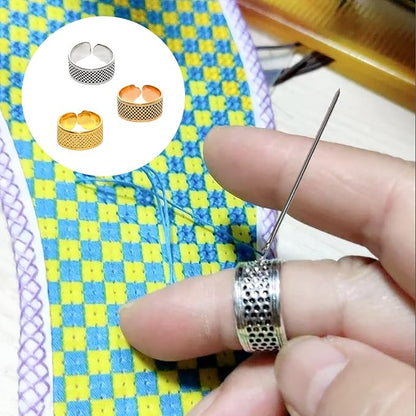 Lilaly 3 Pcs Thimble Metal Sewing Thimble Thimbles - Image 4