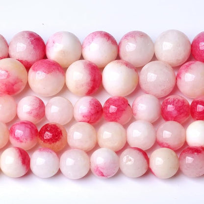 32pcs 12mm Natural Pink White Jade Stone Beads Round Beads Energy Healing - Image 3