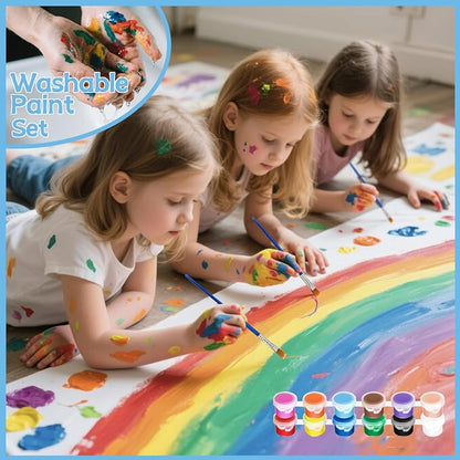 20 Pack Mini Acrylic Paint Set, 12 Colors Washable Paint Strips - Image 6