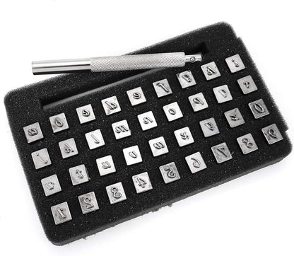 Yoption 37 Pieces Leathercarft Stamping Tool Set, 26 Letters Alphabet & 10 - Image 2