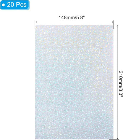 PATIKIL 8.3x5.8" Holographic Sticker Paper, 20Sheets A5 Polypropylene - Image 2