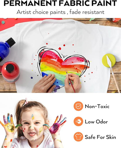 Nicpro 24 Colors Permanent Fabric Paint Soft Fabric Paint - Image 4
