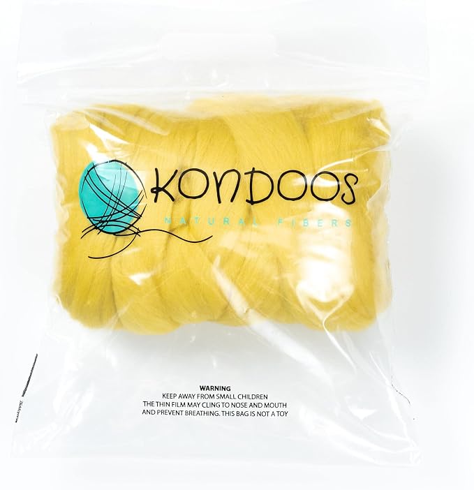 Kondoos Colored Natural Wool roving, 8 OZ. Best Wool - Image 3