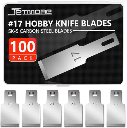 100 Pack Hobby Blades Set #17 Craft Knife Blades Refill Hobby Knife Replacement by Jetmore