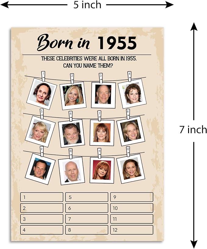 70th Birthday Party Games, Born in 1955 Games Bundle, Birthday Party Supplies - Image 2