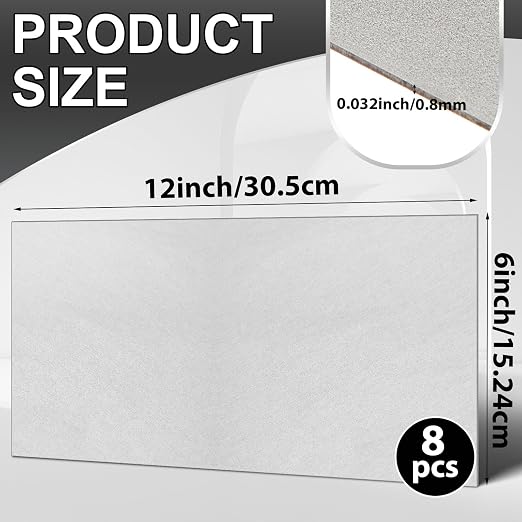 Zonon 8 Pcs 20 Gauge Steel Sheet Metal Cold Roll Steel Sheet 12" x 6" x 0.032" - Image 2