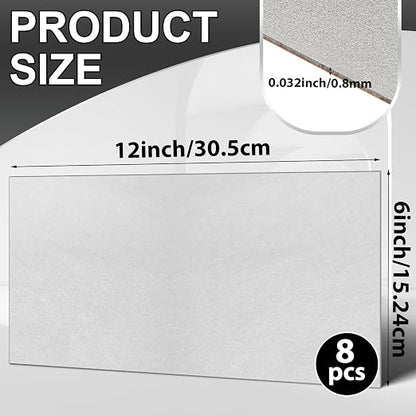 Zonon 8 Pcs 20 Gauge Steel Sheet Metal Cold Roll Steel Sheet 12" x 6" x 0.032" - Image 2