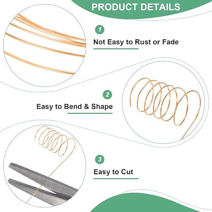 0.2 mm/32 Gauge Copper Wire for Jewelry Making, 82FT Copper Beading Craft Wire - Image 2