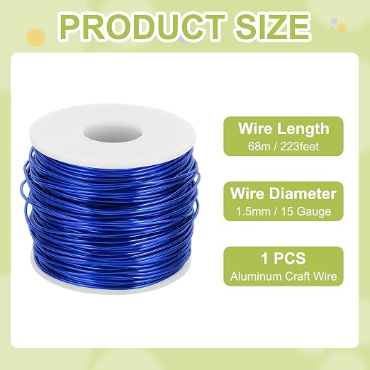 MECCANIXITY 15 Gauge Anodized Aluminum Craft Wire Bendable Bonsai Training Wire - Image 2