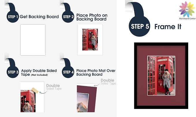 Mat Board Center, 8x10 for 5x7 Maroon Color Mats - Image 5