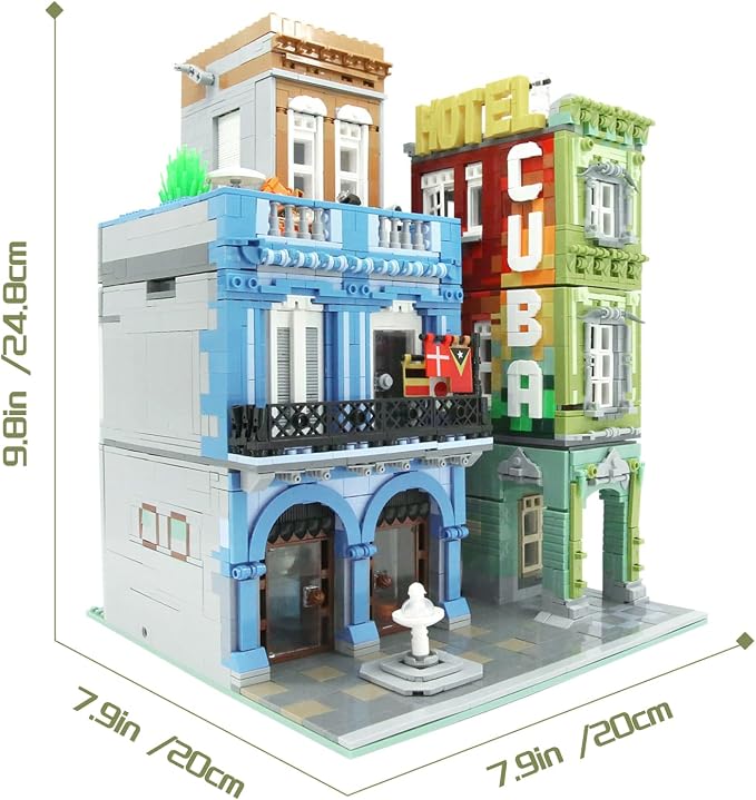 ZenithFlow Street View Building Blocks Kit, Cuba Hotel Mini Blocks Construction - Image 7