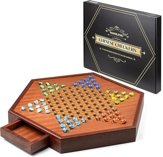 VAMSLOVE Large 17" Chinese Checkers Board Game by VAMSLOVE