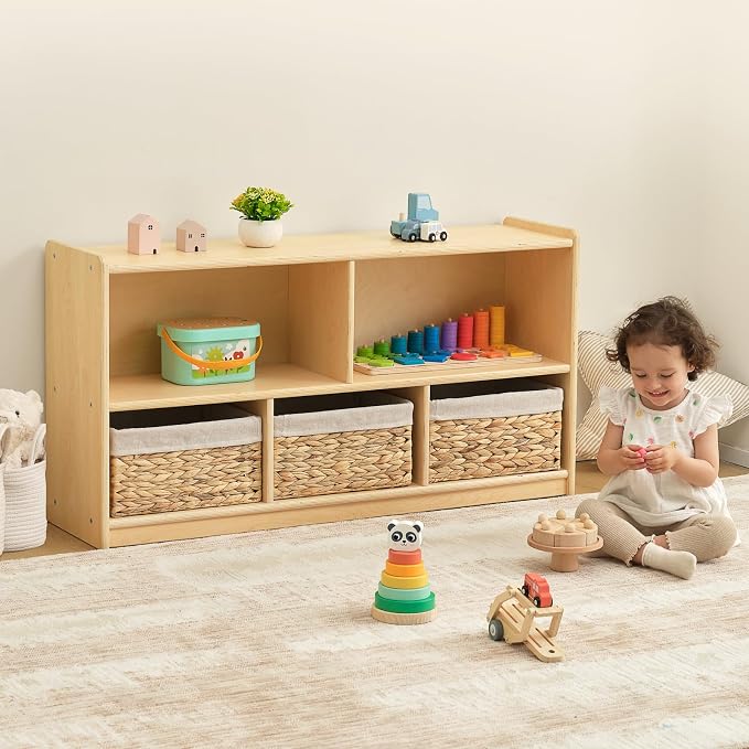 OOOK 5-Compartment Wooden Storage Cabinet, Montessori Shelf - Image 2