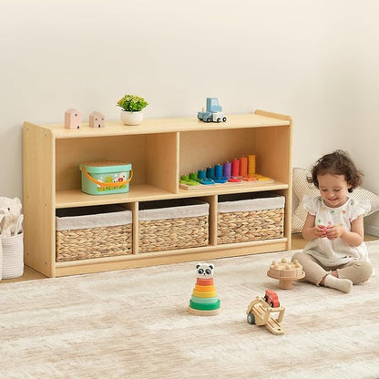 OOOK 5-Compartment Wooden Storage Cabinet, Montessori Shelf - Image 2
